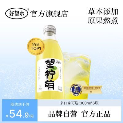 好望水望山楂望柠萌柠檬补充电解质维C饮料果汁气泡水300ml一整箱