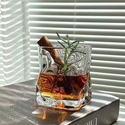 【4只装 】透明威士忌扭扭杯玻璃高颜值水杯ins风情侣家用年轻人