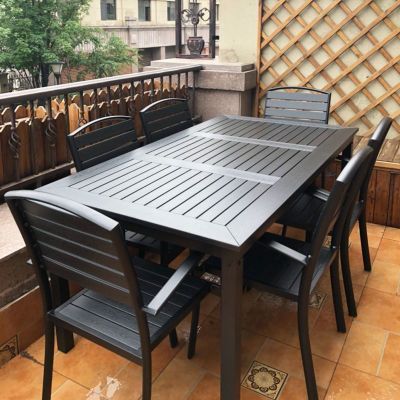 户外塑木桌椅庭院防水防晒防腐木组合休闲咖啡厅室外阳台露天花园
