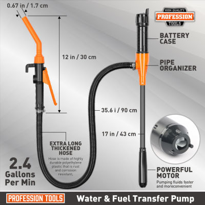 抽油泵电池油抽电池供电方便携带软管输油泵户外汽修液体输送管泵