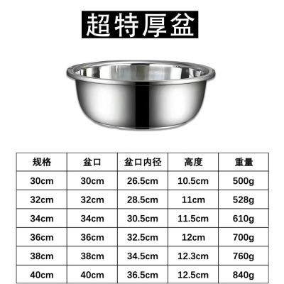 超厚不锈钢盆特厚洗菜盆和面盆水煮鱼盆洗脸盆洗脚盆电磁炉汤盆