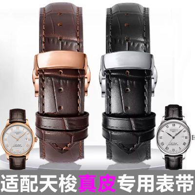 适用天梭表带1853男力洛克T41原装手表带T006真皮俊雅T461表链19