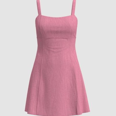 ZTUR2024夏季新款女装甜美减龄马卡龙镂空系带连衣裙