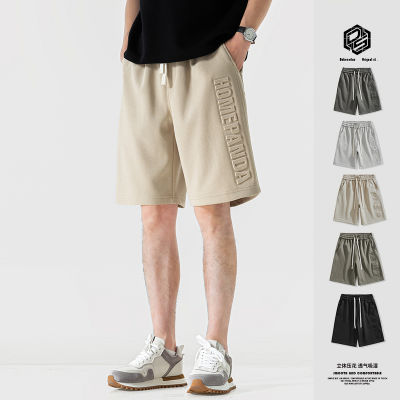 新品重磅休闲短裤夏季日系宽松纯色钢印五分运动裤子