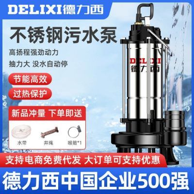 德力西潜水泵220V水泵家用抽水高扬程小型抽水泵农用灌溉清水泵