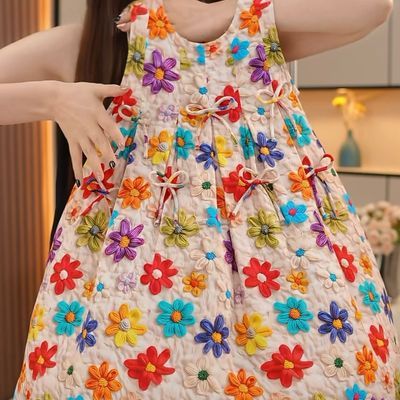 【花仙子】女童夏装连衣裙2024夏季新款洋气裙子夏款女孩裙子