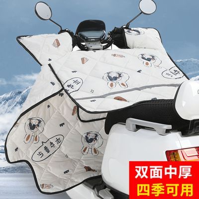 电动车挡风被四季通用中厚春秋双面防水防寒防风电瓶车冬季加绒厚