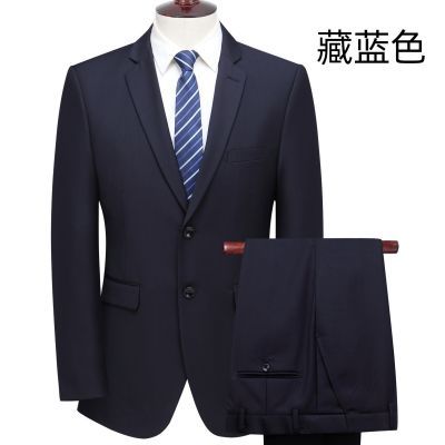 啄木鸟西装套装男士中青年休闲商务正装学生面试新郎伴郎免烫批发