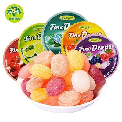 德国进口季节限定woogie综合水果味硬糖儿童糖果喜糖200g铁盒盒装