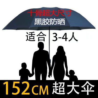 黑胶十骨加厚加粗超大商务大号晴雨雨伞男款大学生超强抗风手动伞【10月13日发完】