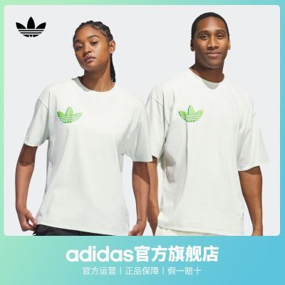 adidas阿迪达斯官方三叶草男女夏季情侣款印花运动上衣短袖