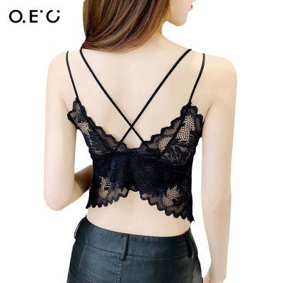 OEC蕾丝美背小吊带背心内搭设计感打底上衣内衣性感外穿抹胸女