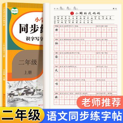 二年级上下册练字帖语文同步人教版小学生硬笔描红字帖每日一练