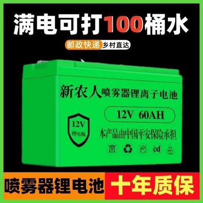 12v锂电池喷雾器锂电池12大容量农用电动打药机音响照明灯蓄电池