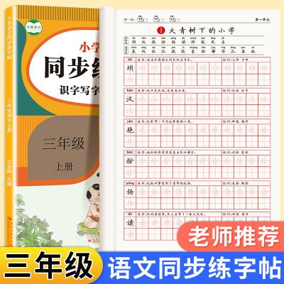 三年级上下册练字帖语文人教版同步小学生专用识字写字帖每日一练