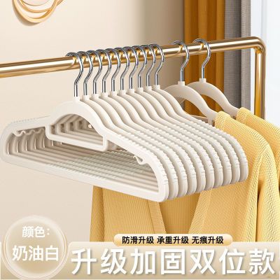 鱼嘴衣架服装店家用无痕衣架批发加粗防滑衣服撑双卫儿童衣架家用