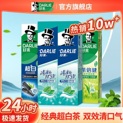 DARLIE好来(原黑人)牙膏双效薄荷200g多支含氟防蛀清新口气囤货装