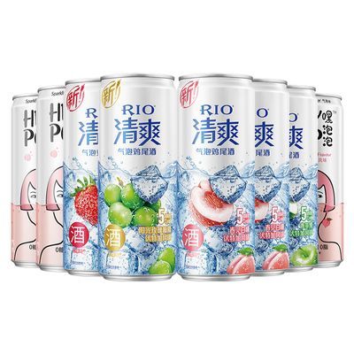 RIO锐澳预调鸡尾酒清爽330ml4口味5罐+赠气泡水3罐套