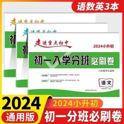 24小升初初一入学分班必刷卷语文数学英语走进重点初中毕业总复