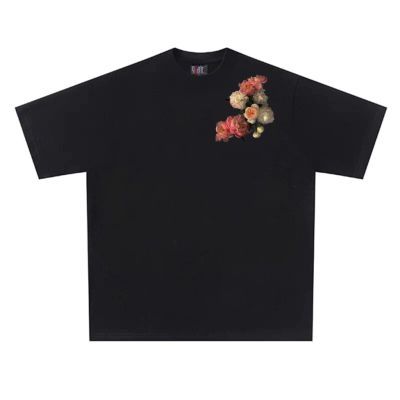 GGPENG重磅潮牌夏季纯棉新款印花花卉设计宽松短袖T恤街头