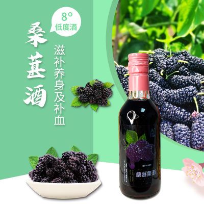 正宗新鲜桑葚发酵酒果味微醺8度小瓶高颜值瓶装酒吧便宜网红罐装