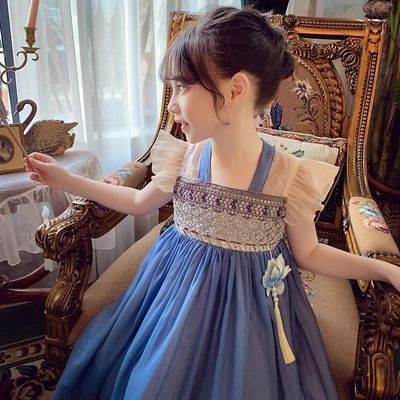 女童汉服连衣裙2024新款民族夏装儿童中国夏季公主小女孩裙子