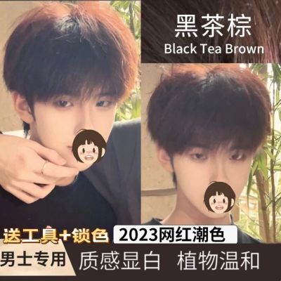 黑茶棕染发剂2024流行色男士专用植物显白自己在家染发免漂蜜茶棕