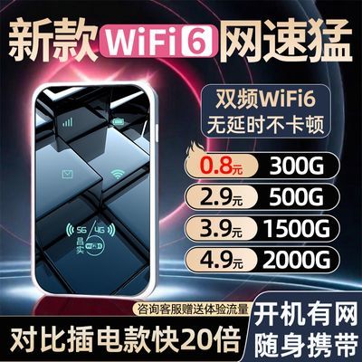 随身wifi6新款2024随身wifi无线网免插电租房户外便携移动路由器