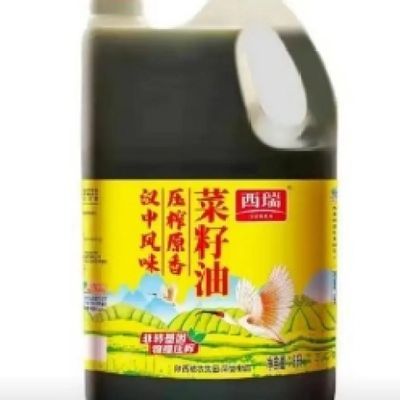 陕西西瑞汉中风味非转基因压榨原香菜籽油5L/桶陕西粮农