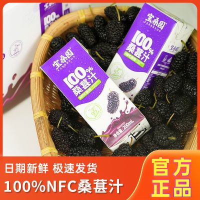 宝桑园桑葚汁100%nfc桑果汁非浓缩还原果汁无添加剂200ml10盒整箱