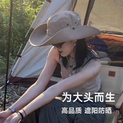 美式帽子潮渔夫帽爬山沙漠防晒帽女户外太阳男遮阳帽子登山帽徒步