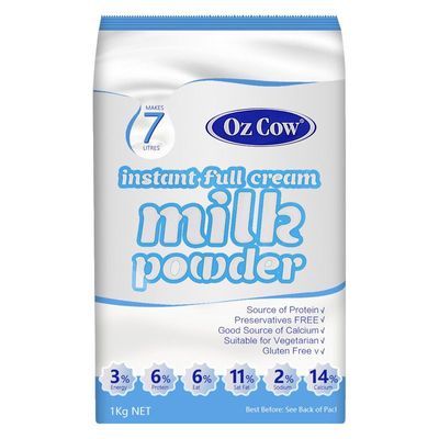 OZCOW金可澳全脂脱脂奶粉高钙低脂速溶高营养无糖1kg澳大
