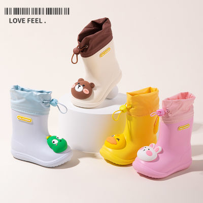 儿童雨鞋雨靴新款男女童幼儿园宝宝雨衣卡通软底防水防滑外出水靴