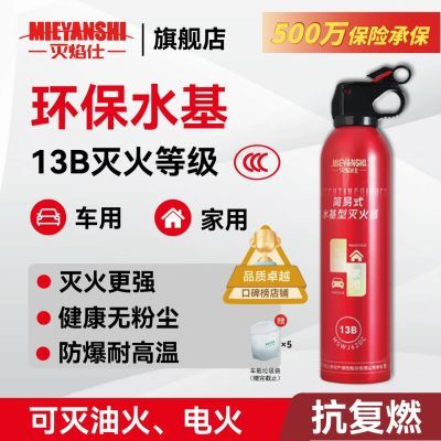 【送赠品】2024国家标准水基灭火器13B车用家用户外便携消防