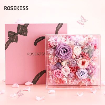 ROSEKISS繁花系列玫瑰永生花礼盒七夕情人节送女生友闺蜜结婚礼物