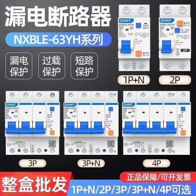 《整盒》正泰小型漏电保护器NXBLE-63YH1小体积空气开关带漏保2p