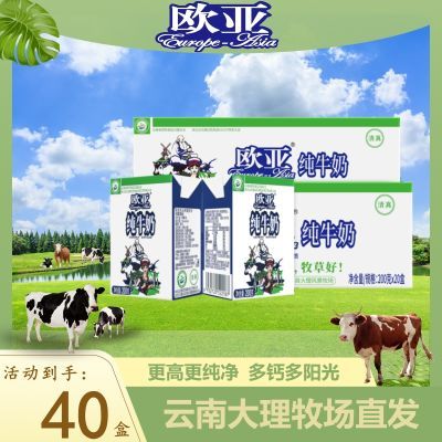【7月产/云南发货】云南欧亚纯牛奶200g整箱新鲜高原牛奶大