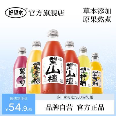 好望水望山楂吉利桃花杏福健康果汁气泡水300ml6瓶一整箱饮料饮品