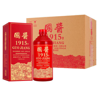 国酱1915白酒53度酱香型53度整箱6瓶粮食红色礼盒婚礼结