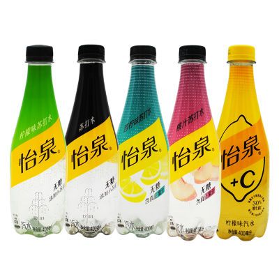 可口可乐怡泉无糖原味柠檬味苏打水400ML*12瓶怡泉+C5