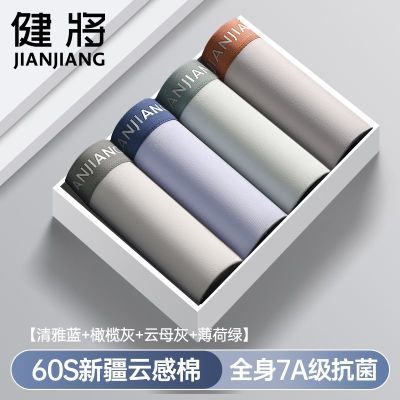 【健将】青少年内裤男孩纯棉胖童平角初高中生发育期学生大童四角短裤优惠商品图片
