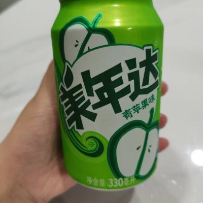 百事可乐美年达青苹果味碳酸饮料330ml小时候的味道