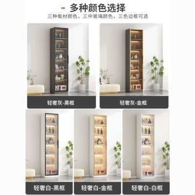 书柜展示柜电视柜落地边柜定制置物酒柜防尘家用客厅一体玻璃门