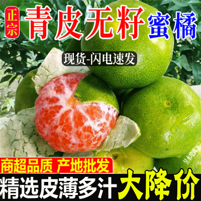 【批发】正宗云南无籽青皮蜜橘应季薄皮酸甜孕妇水果现货整箱批发