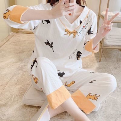 睡衣女春秋季2023款薄款仿纯棉长袖日系和服夏天闺蜜家居服两件套优惠券