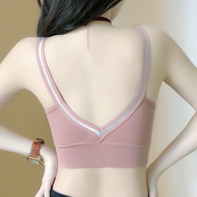 美背无钢圈运动防震内衣女吊带小背心抹胸小胸聚拢防下垂文胸薄款优惠券