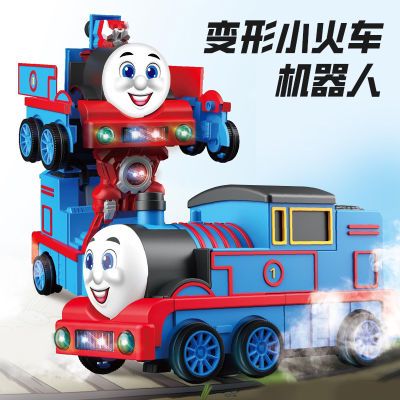 特技电动变形火车金刚机器人玩具车灯光音乐万向新款男孩礼物汽车