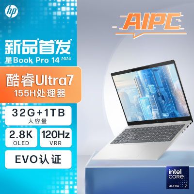 ڲHP/ BookPro14 Ultra7-155H/14ᱡʼǱ120HZ6444Ԫ