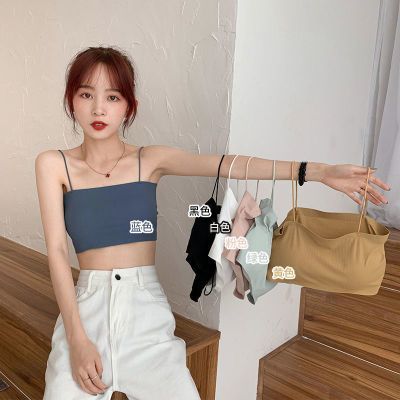 内衣女学生韩版初中生螺纹冰丝裹胸抹胸防走光吊带打底背心少女优惠券