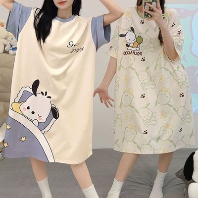 买一送一睡衣女夏天睡裙连体一体式学生版宽松大码可外穿闺蜜睡衣优惠券